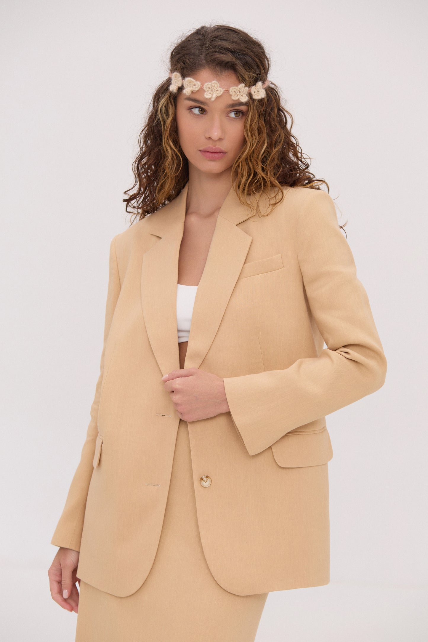 Beige Linen Jacket