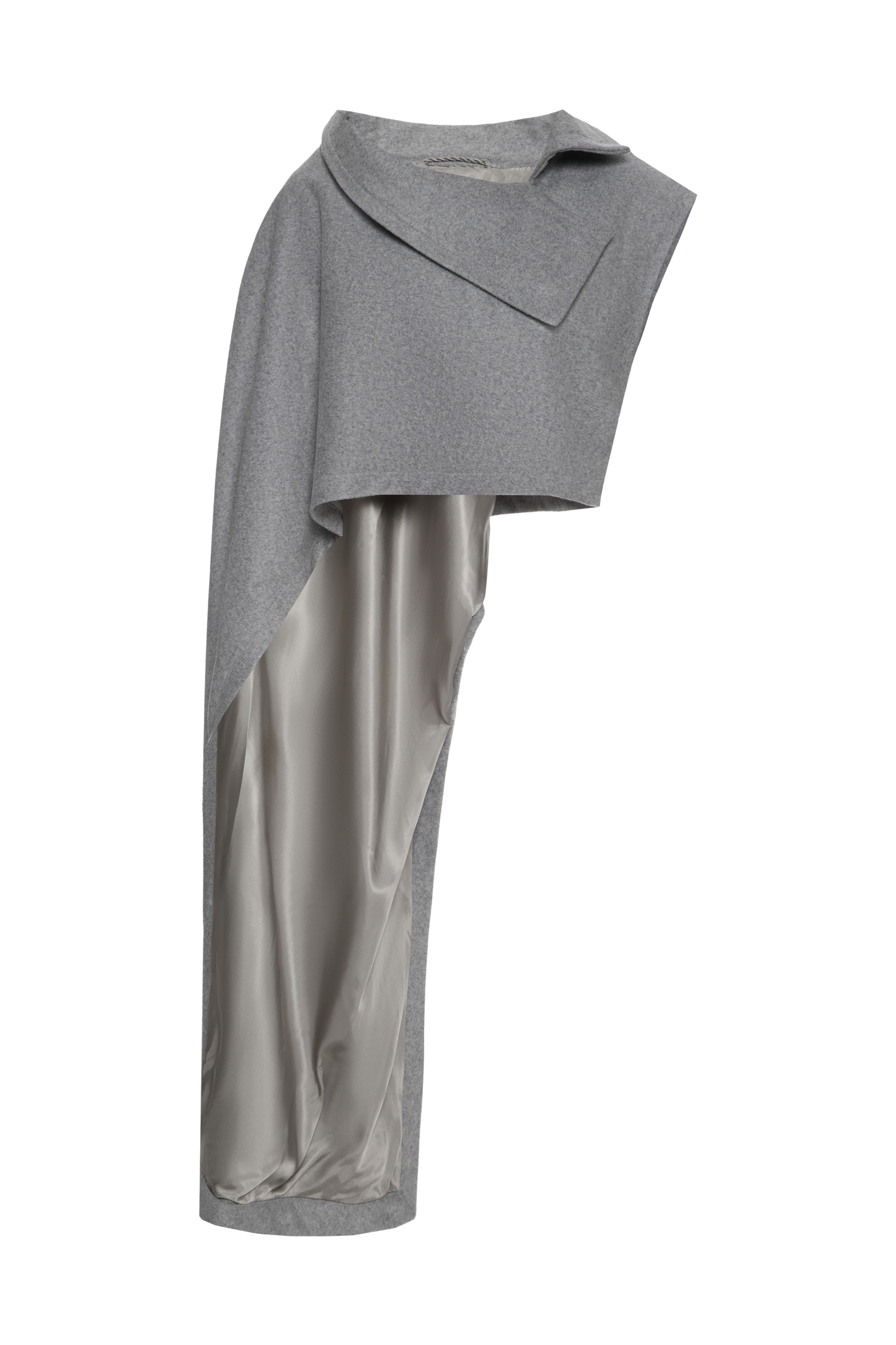 Louise grey fitted coat with cape