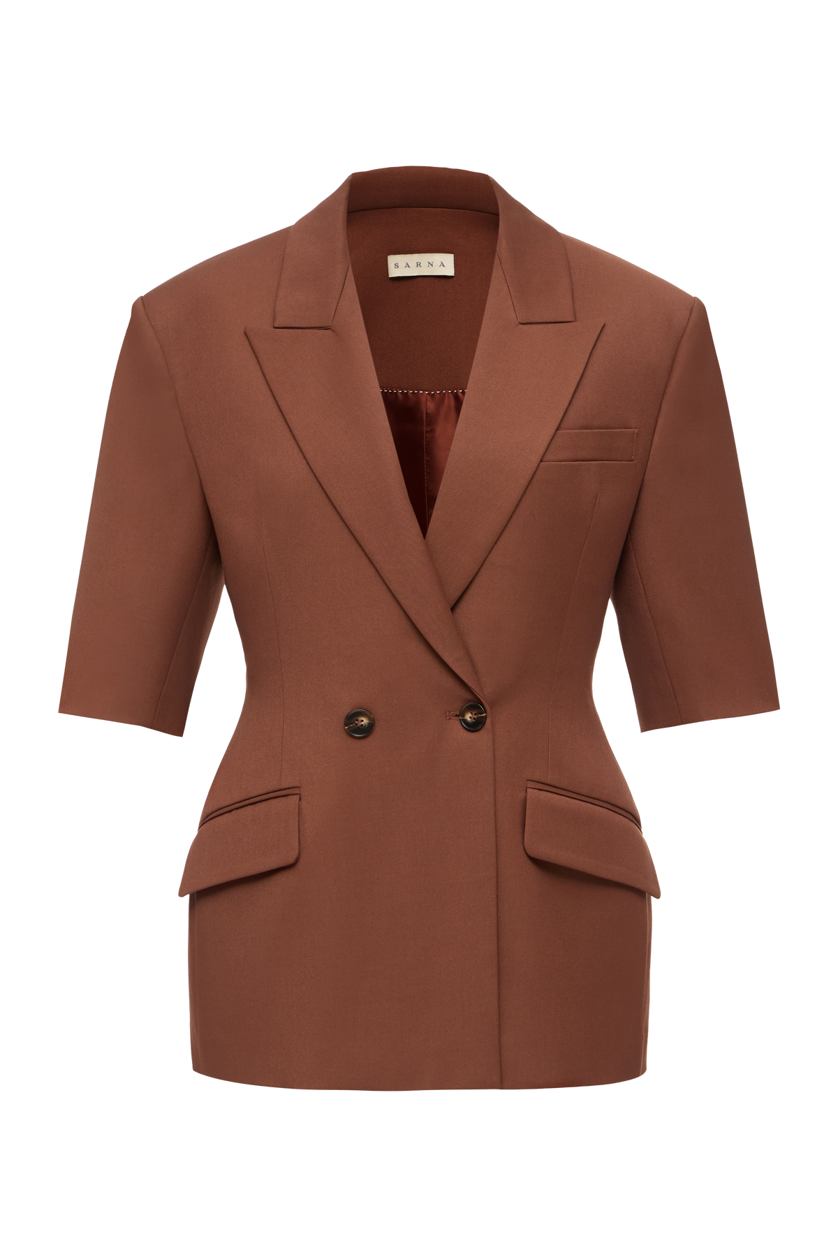 Nicole Blazer in Chocolate Shade with Elbow-Length Sleeve