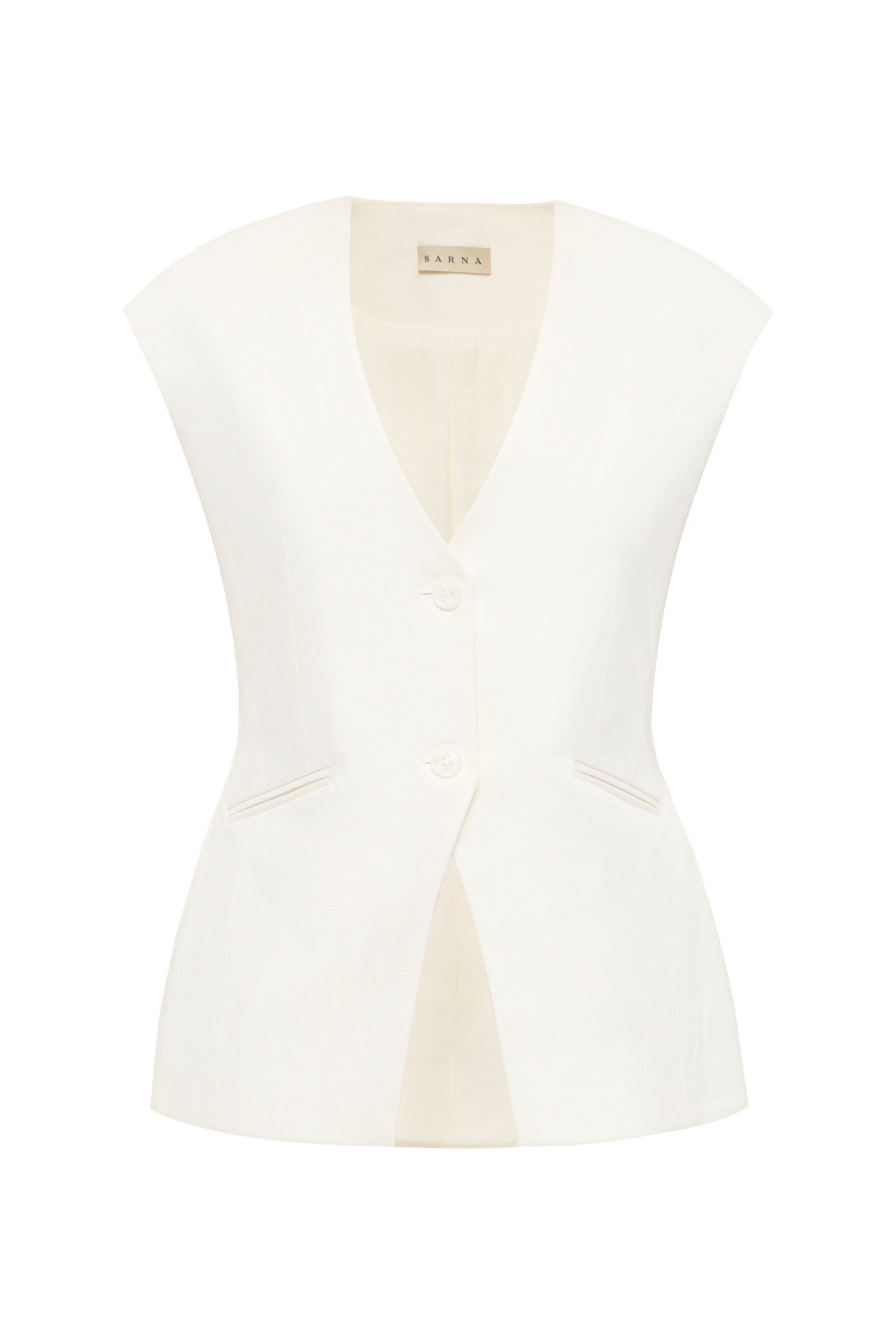 Semi-Fitted Vest in Milk