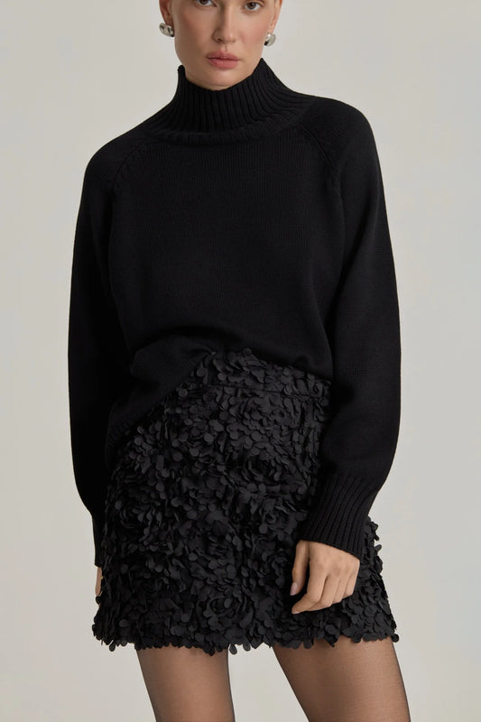 Black High-Neck Jumper