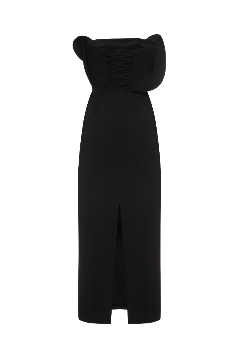 Міді-сукня Софія чорного кольору з накидкою