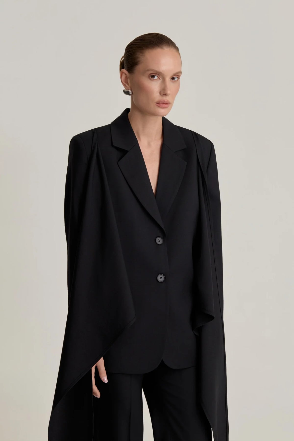 USTYNA Draped Jacket in Black