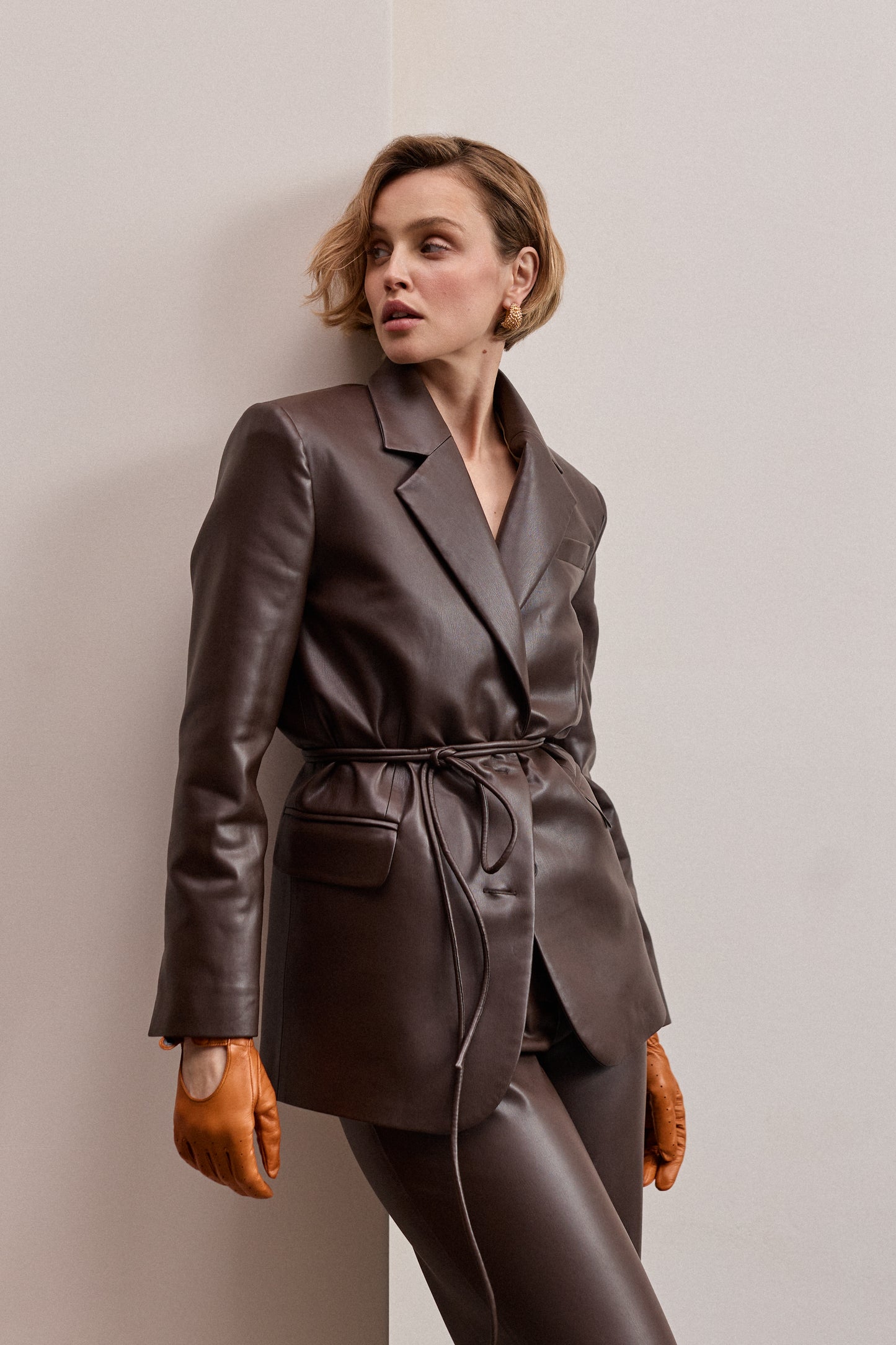 Dark Brown Eco-leather Jacket