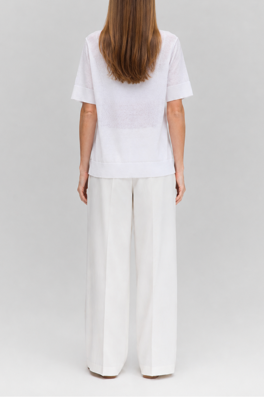 Linen Knit T-Shirt — White