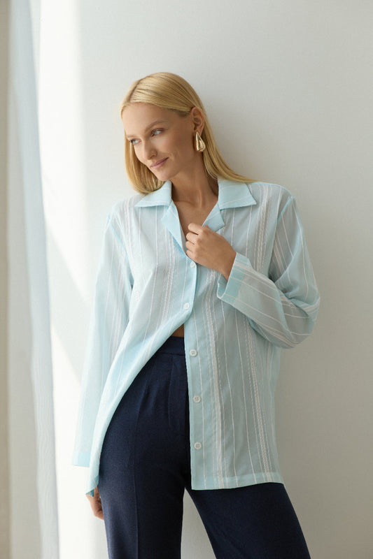 Shirt Daphne with white stripes