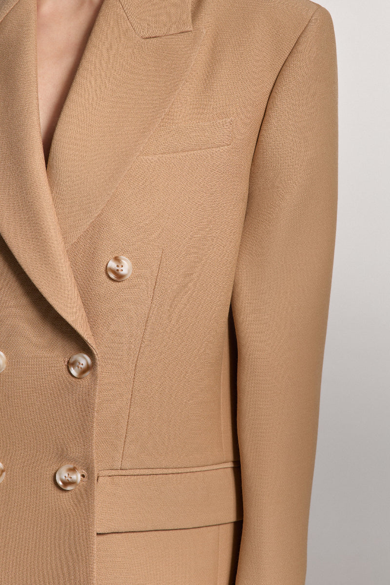 Beige Double-Breasted Jacket