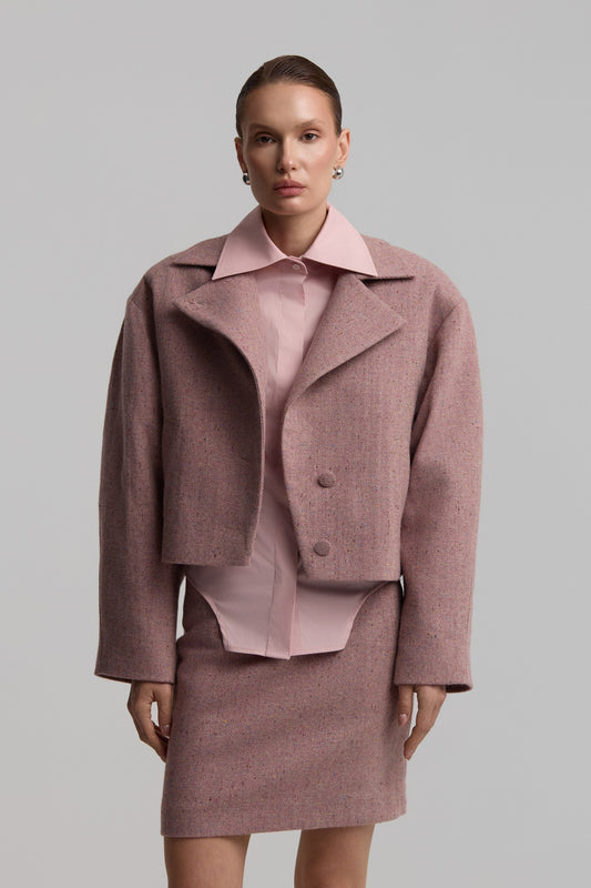 Укорочений бомбер-жакет Dusty rose