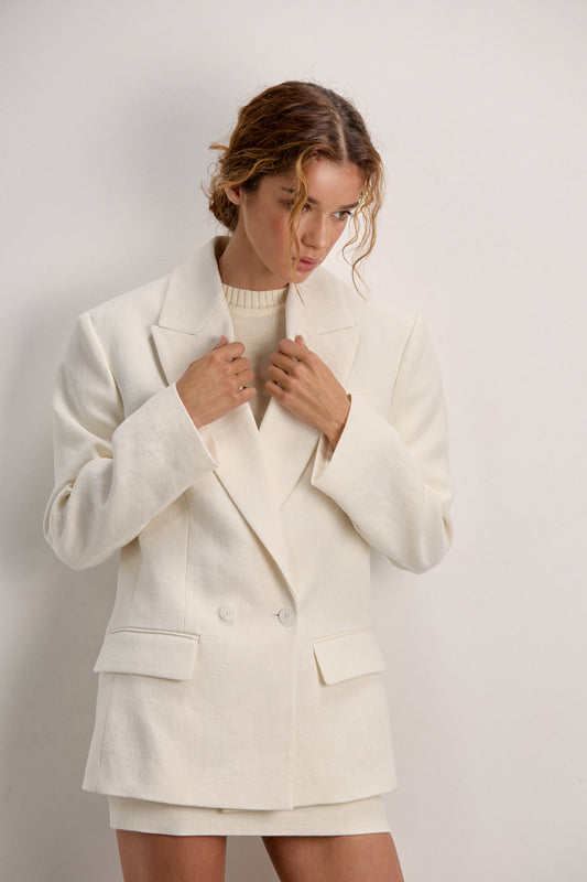 White Linen Jacket Lina