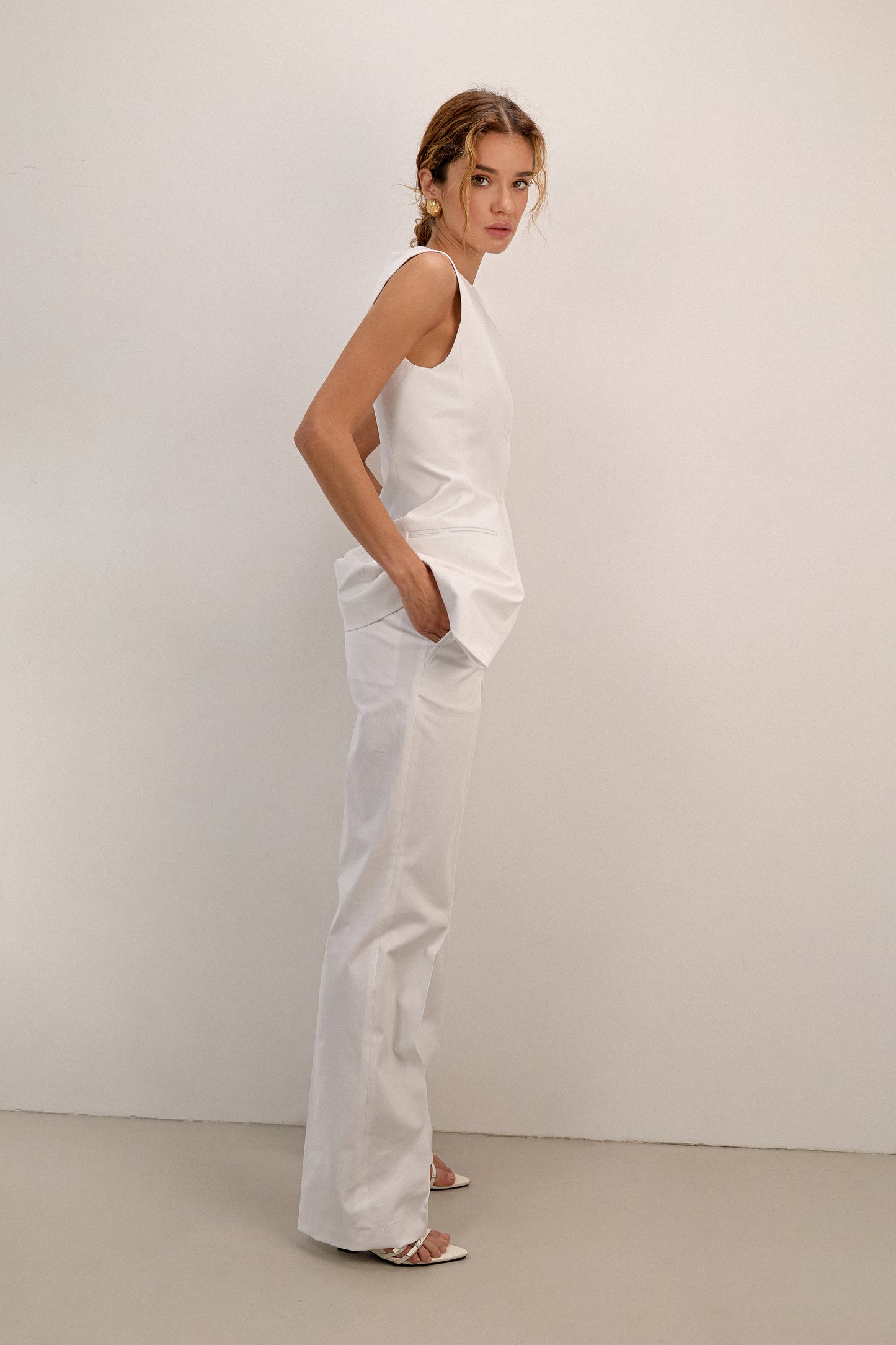 White Fitted Vest