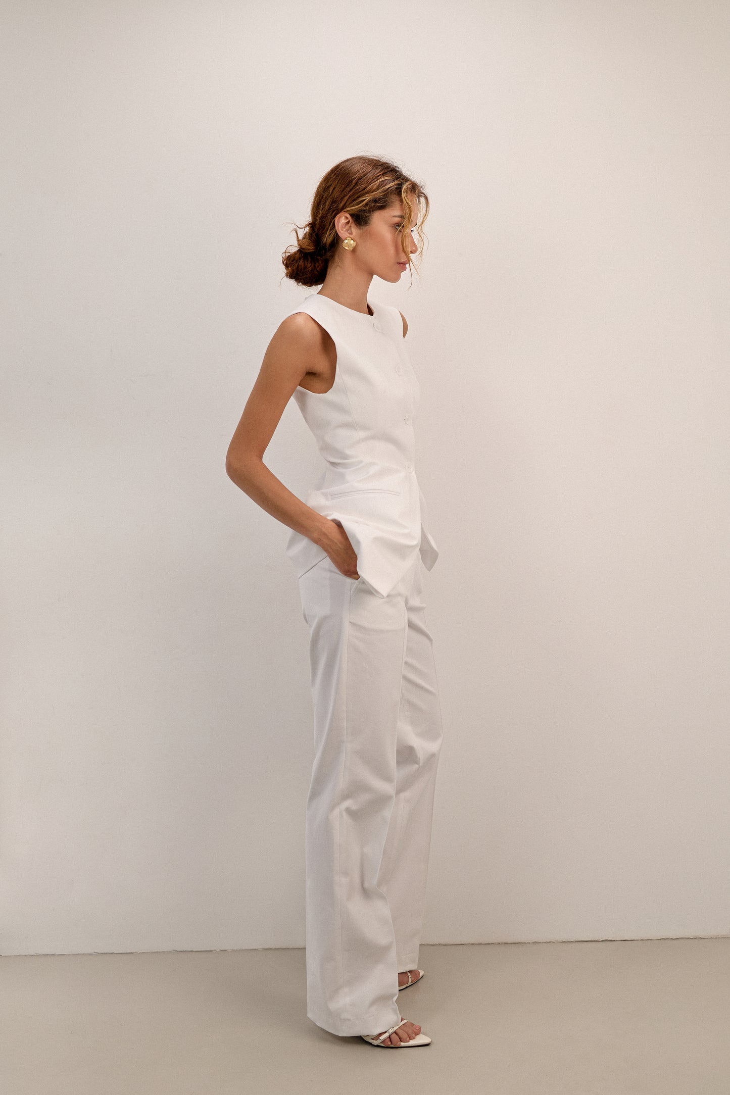 White Fitted Vest