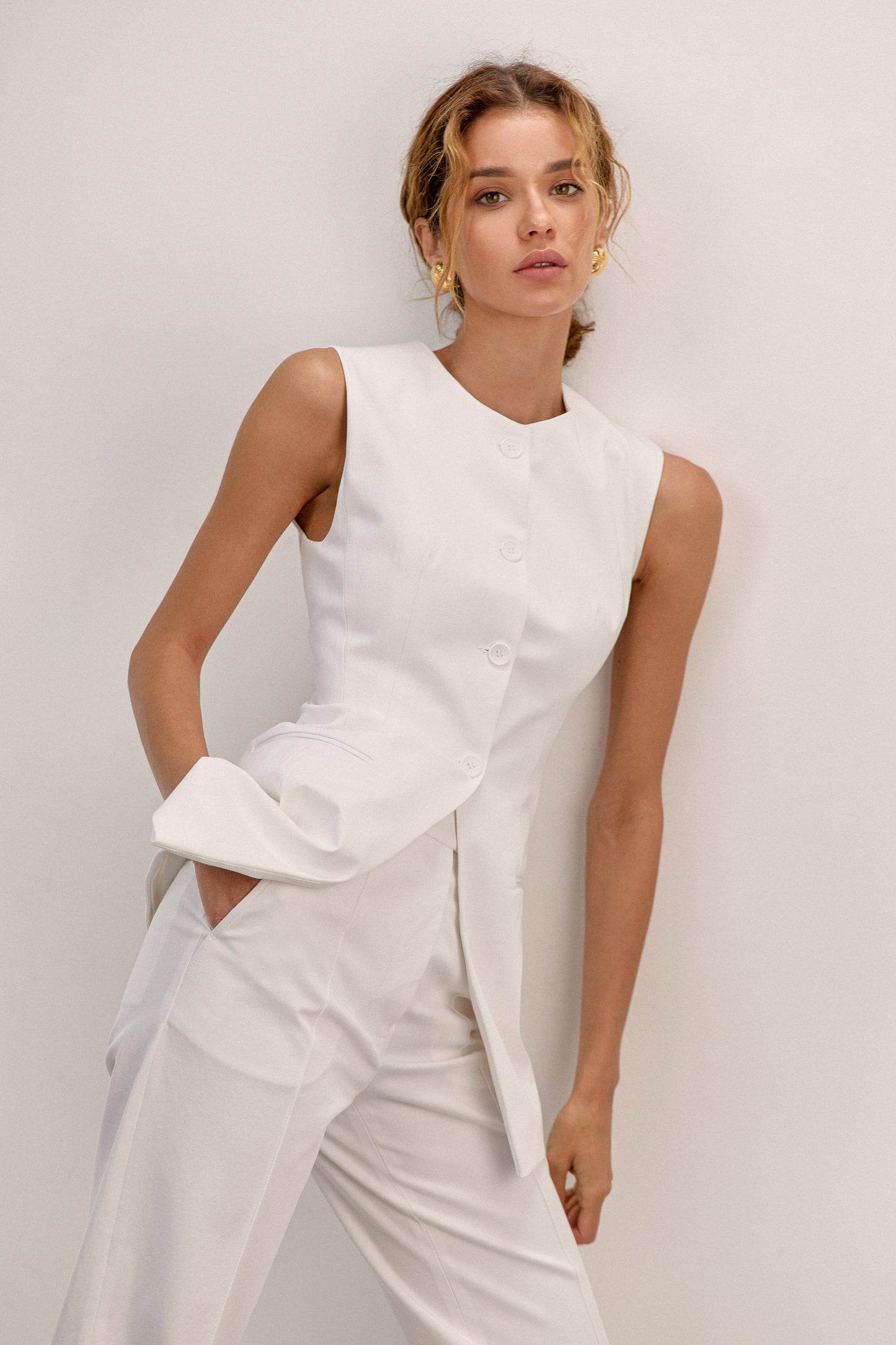 White Fitted Vest