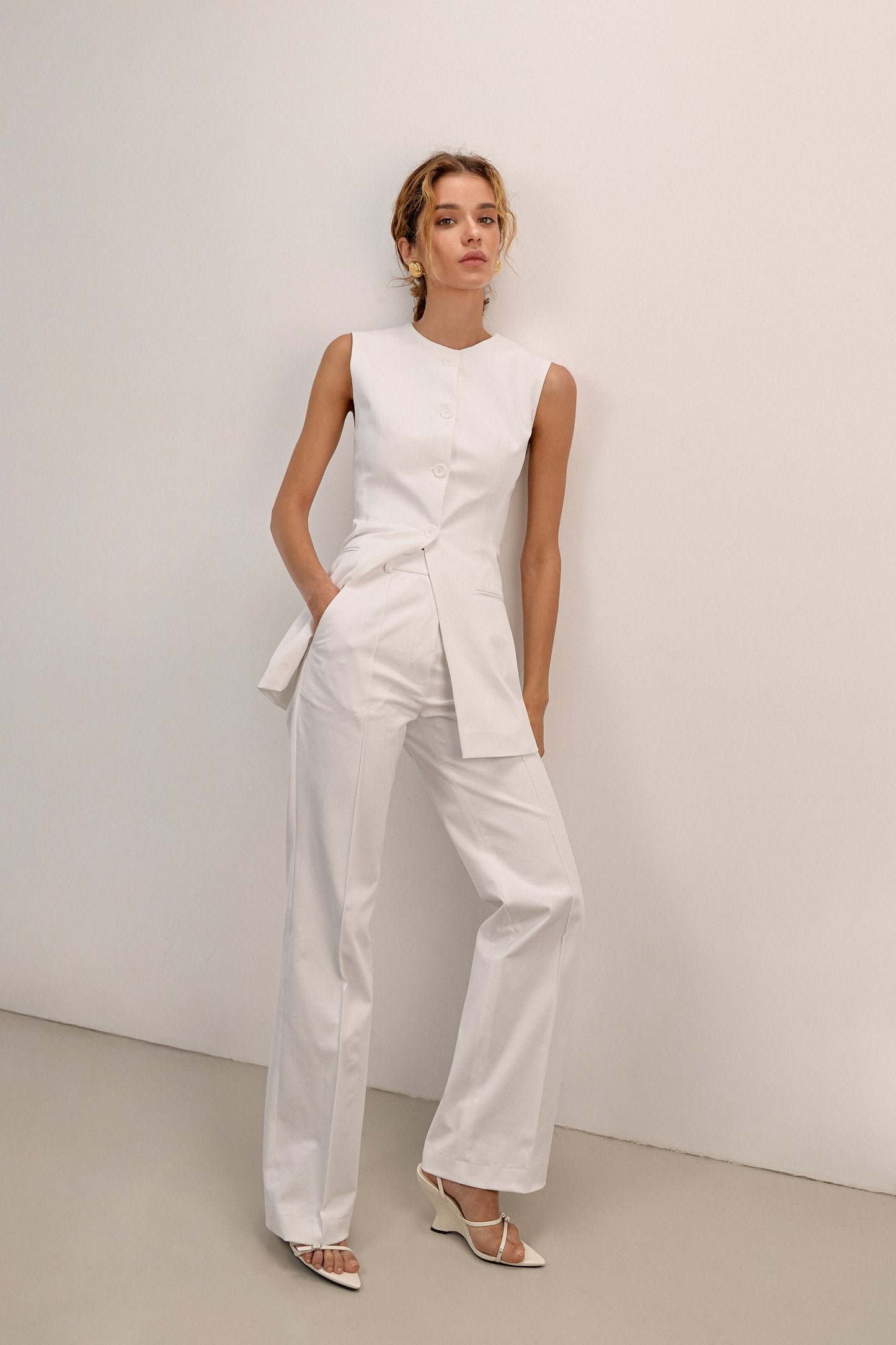 White Fitted Vest