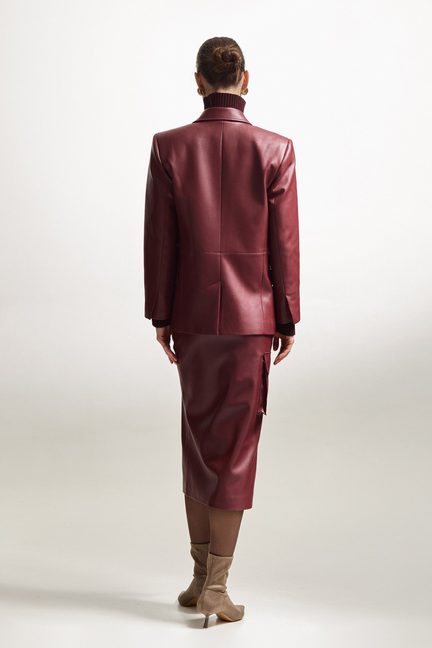 Жакет бордо екошкіра