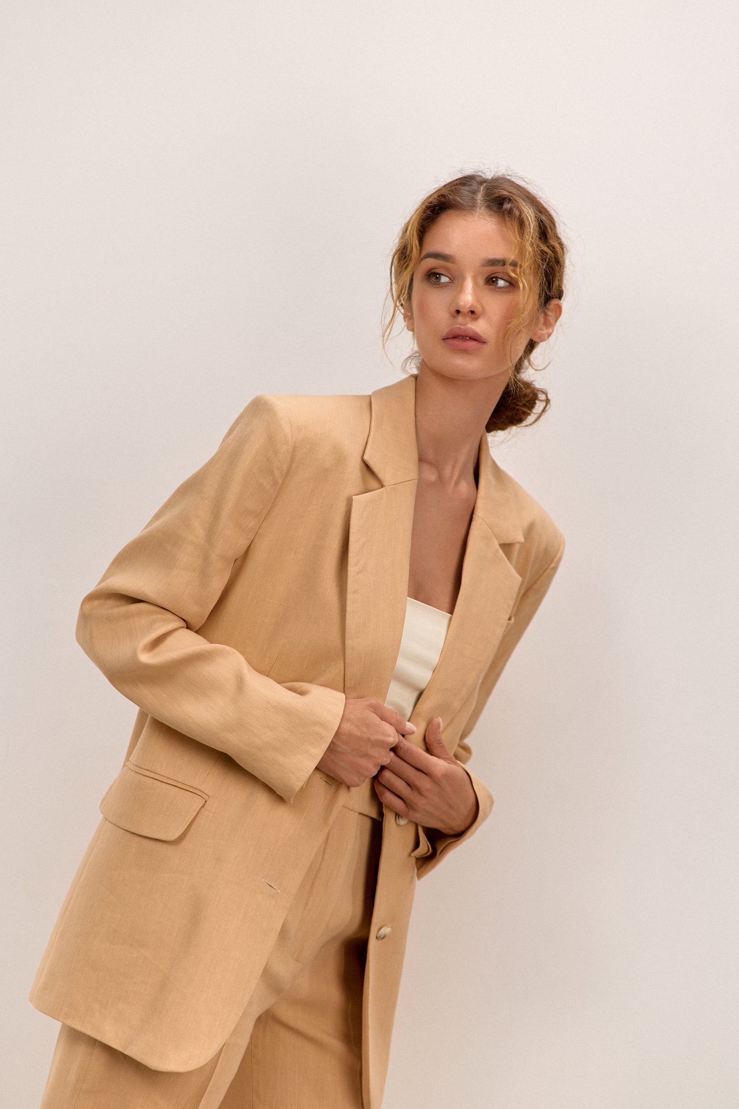 Beige Linen Jacket