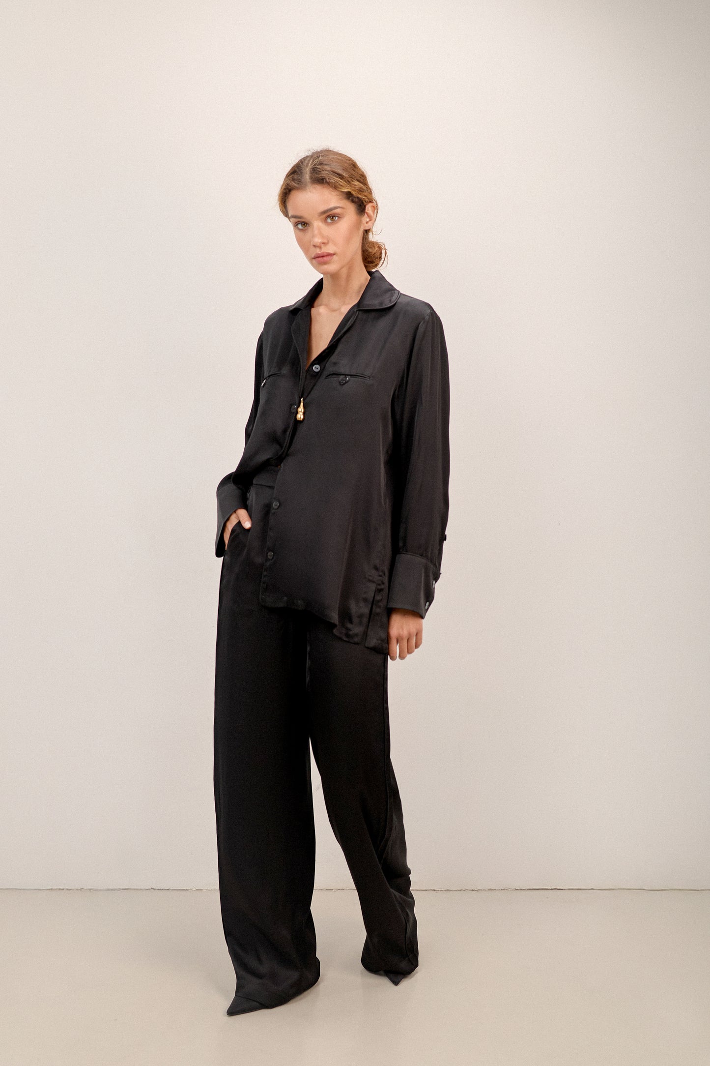 Black Silk Pants