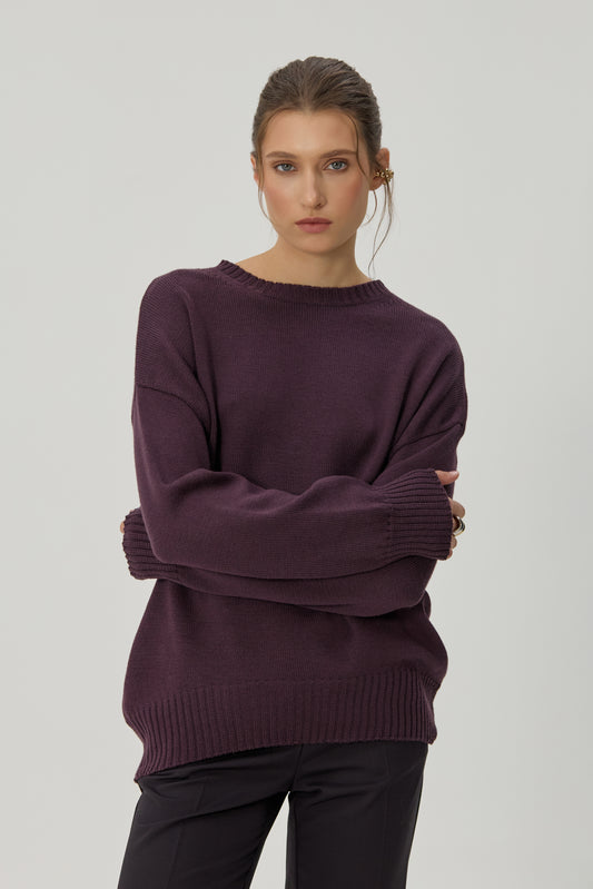 Prunelle sweater with a neck