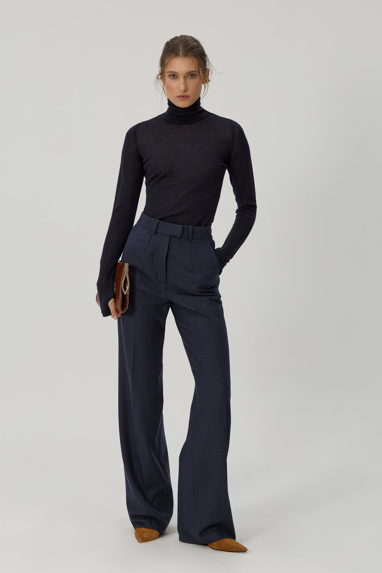 Wool trousers navy