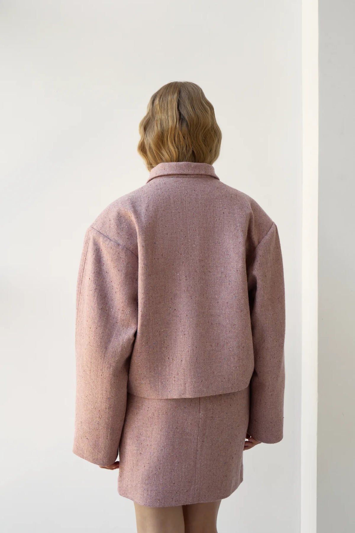 Cropped Bomber Jacket, Dusty Rose