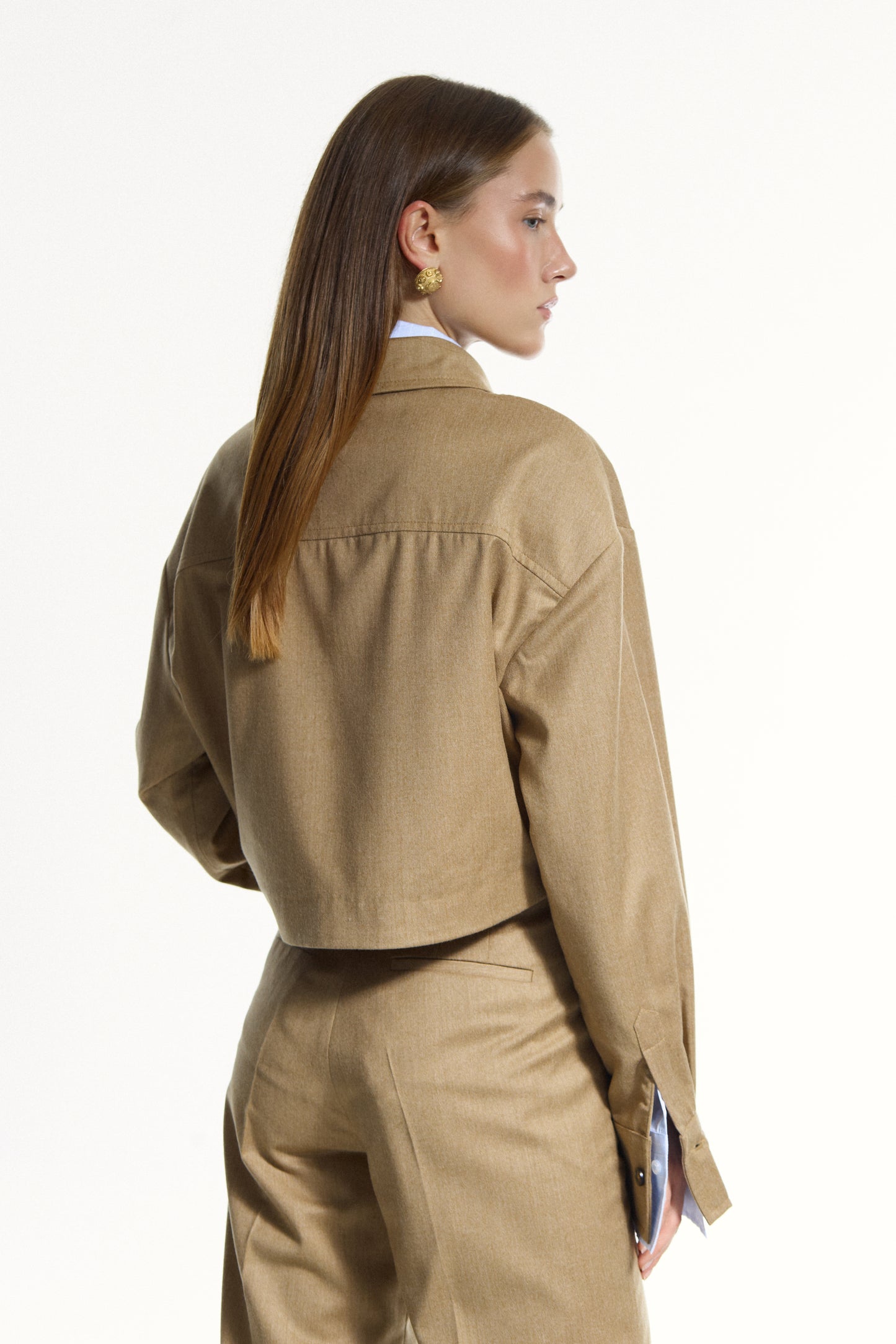 Beige Cropped Jacket