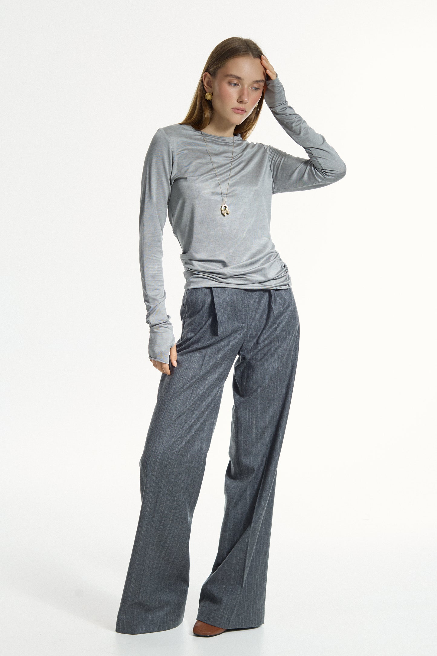 Grey Double Striped Pants