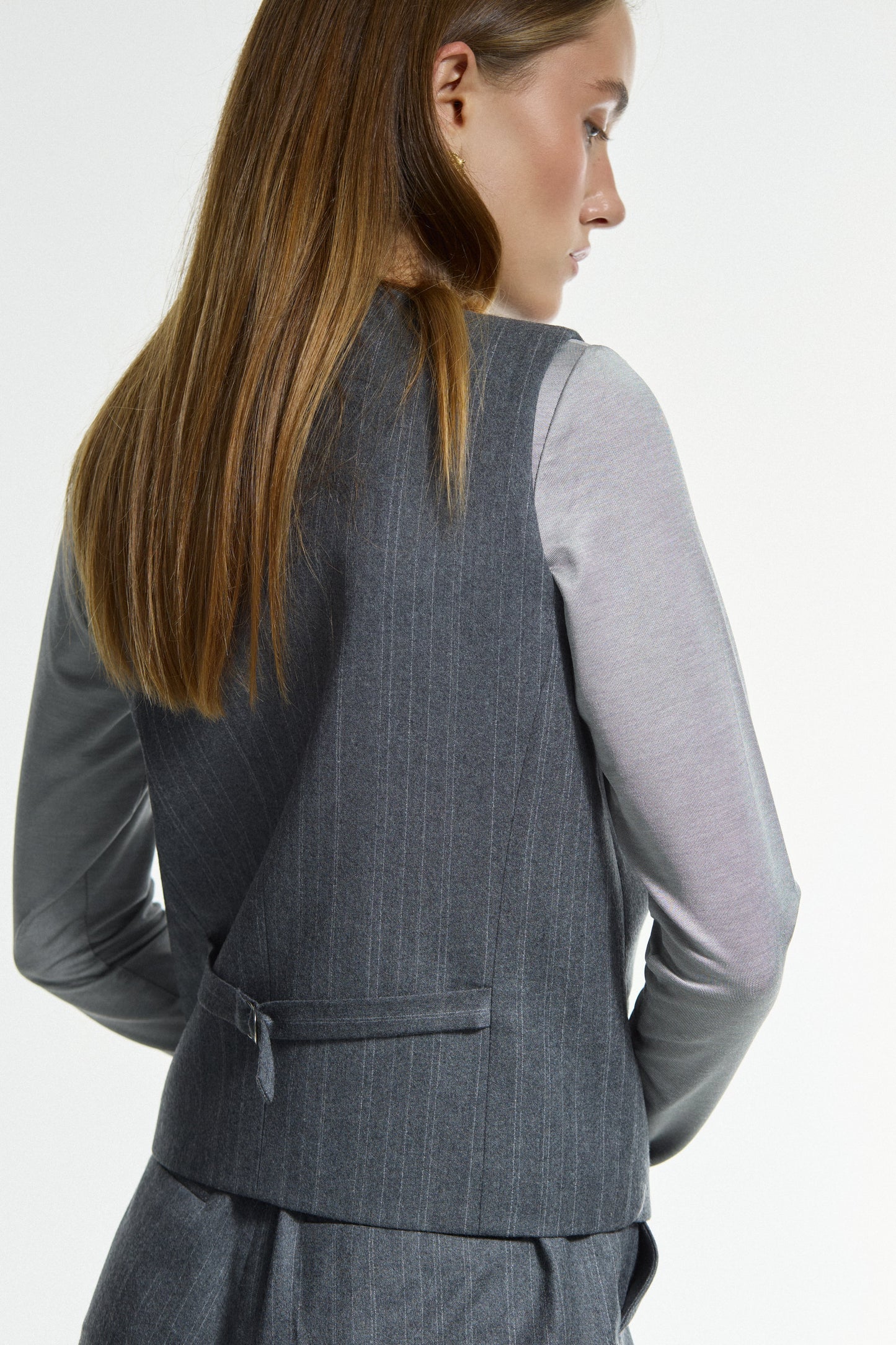 Grey Double Striped Vest