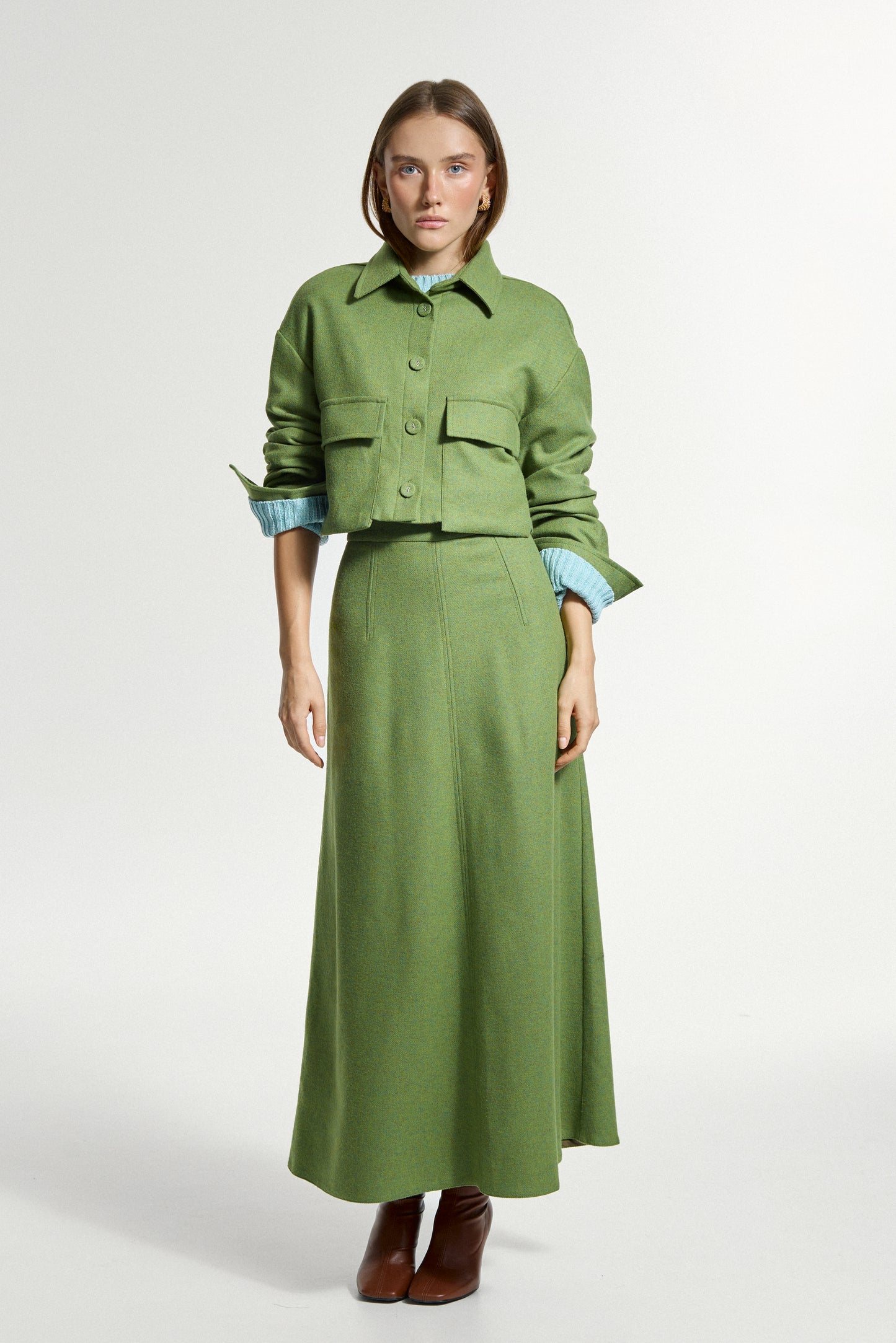 Green Wool Skirt