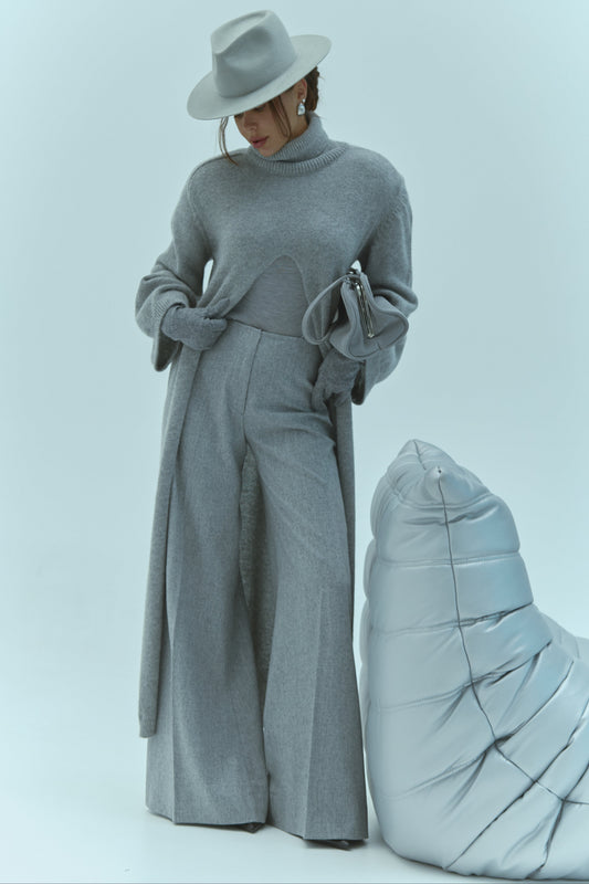 Сірий кардиган з розрізом «Limited Capsule Collection»
