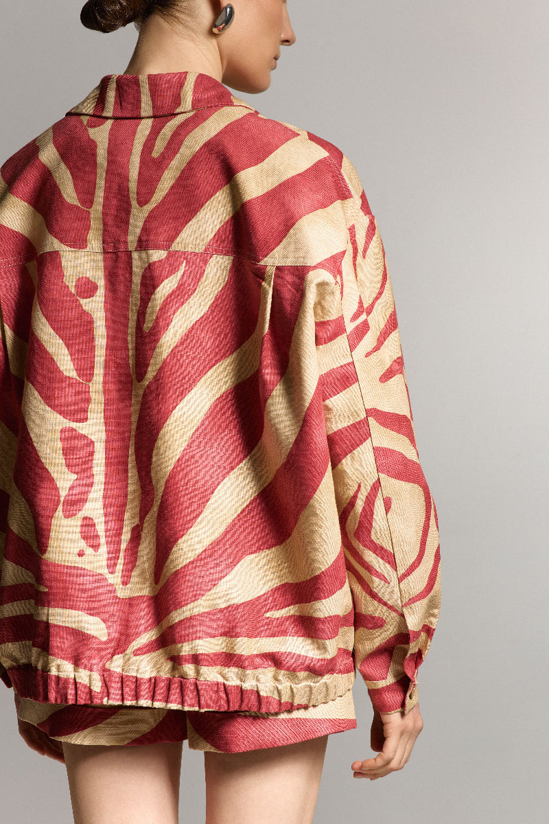 Бомбер Монстера лляний