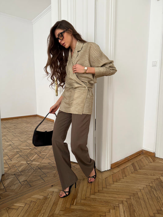 Chloe beige reptile jacket