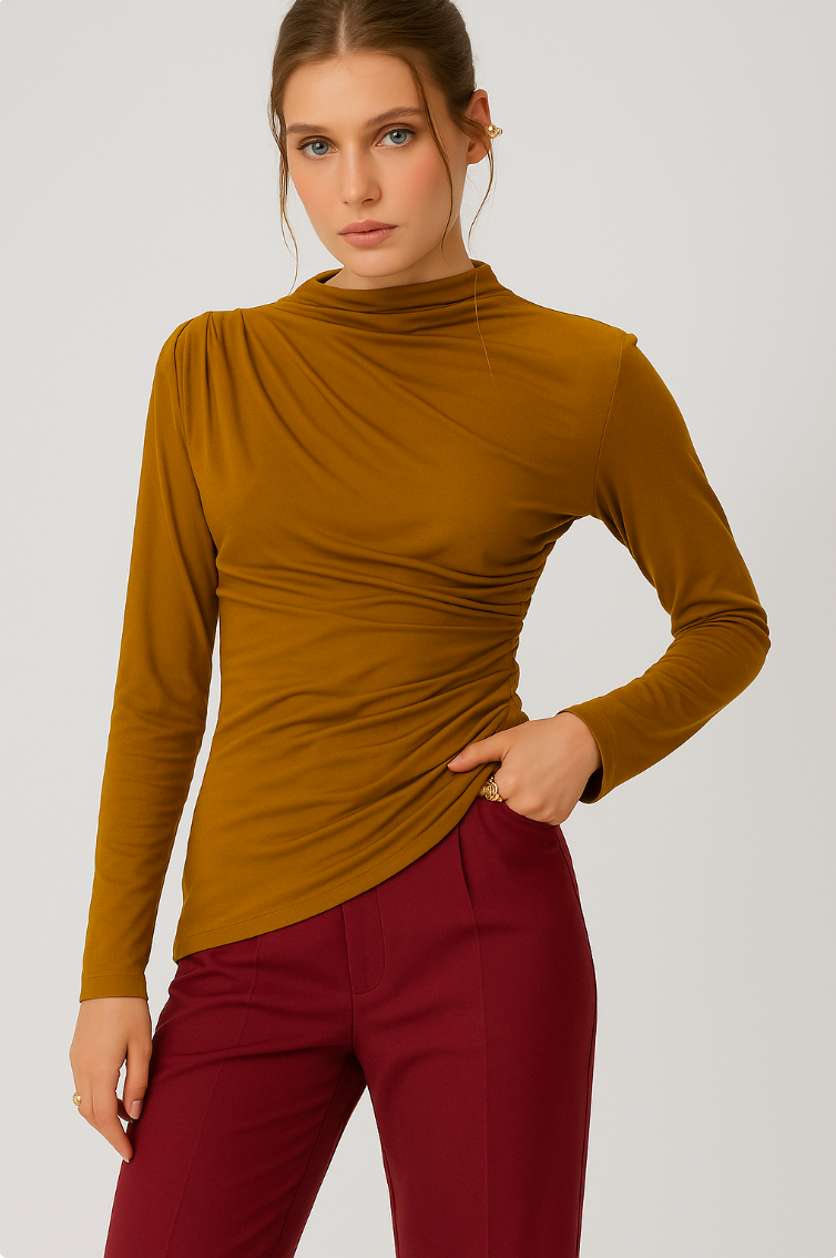 Лонгслів з драпіровкою