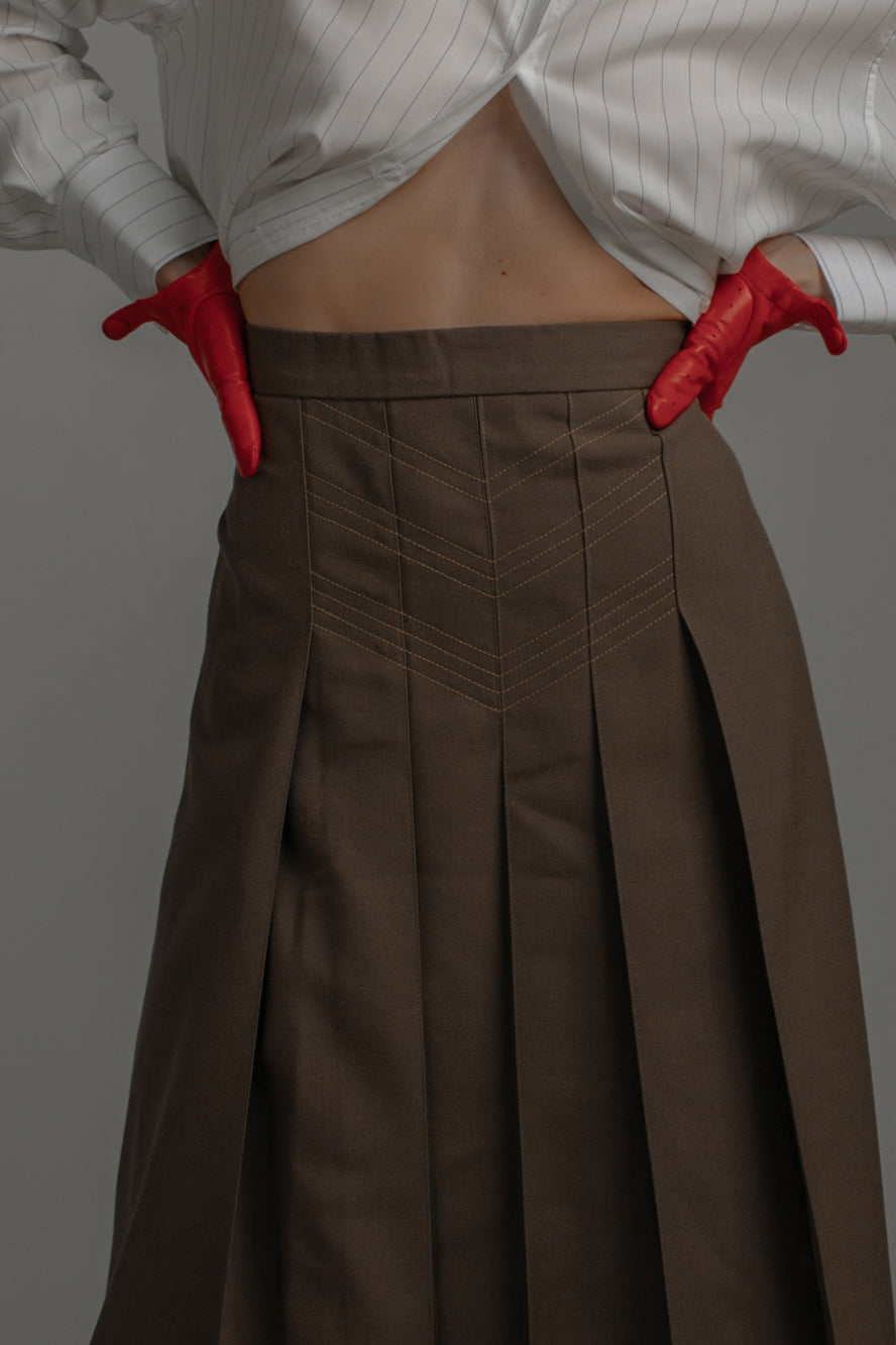 Brown wool Skirt