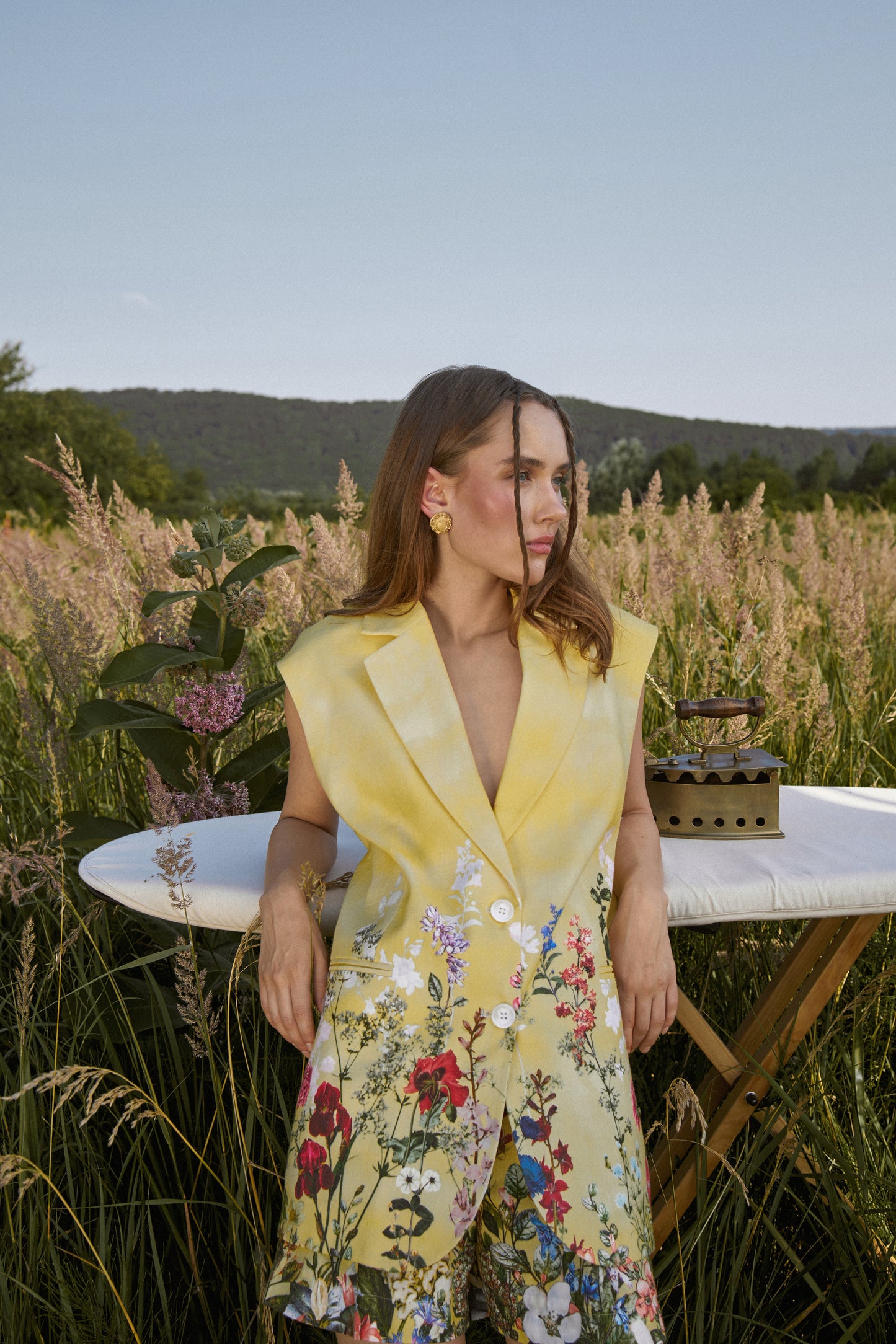 Yellow Floral Vest