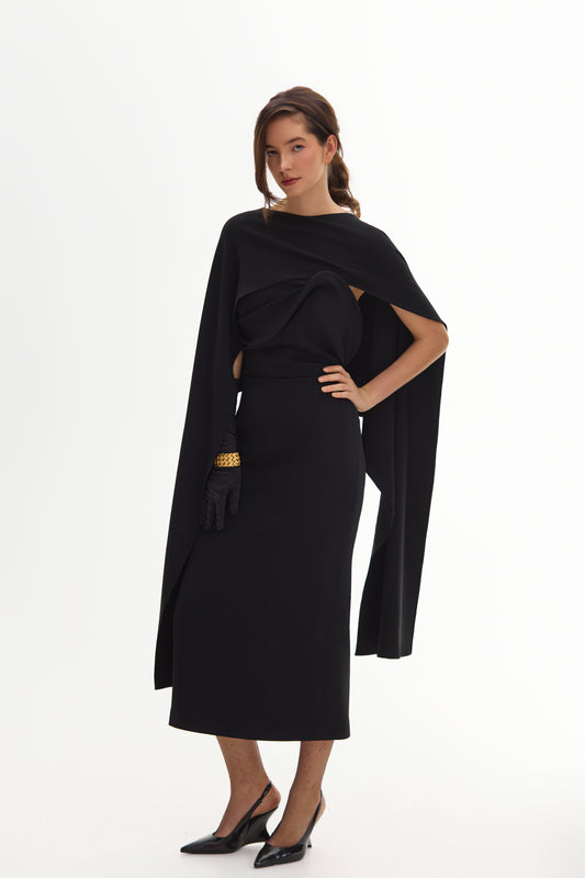 Black Midi Dress Sofia