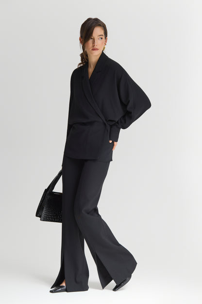 Чорні брюки з розрізами