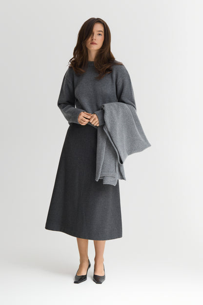 Спідниця трапеція графітна