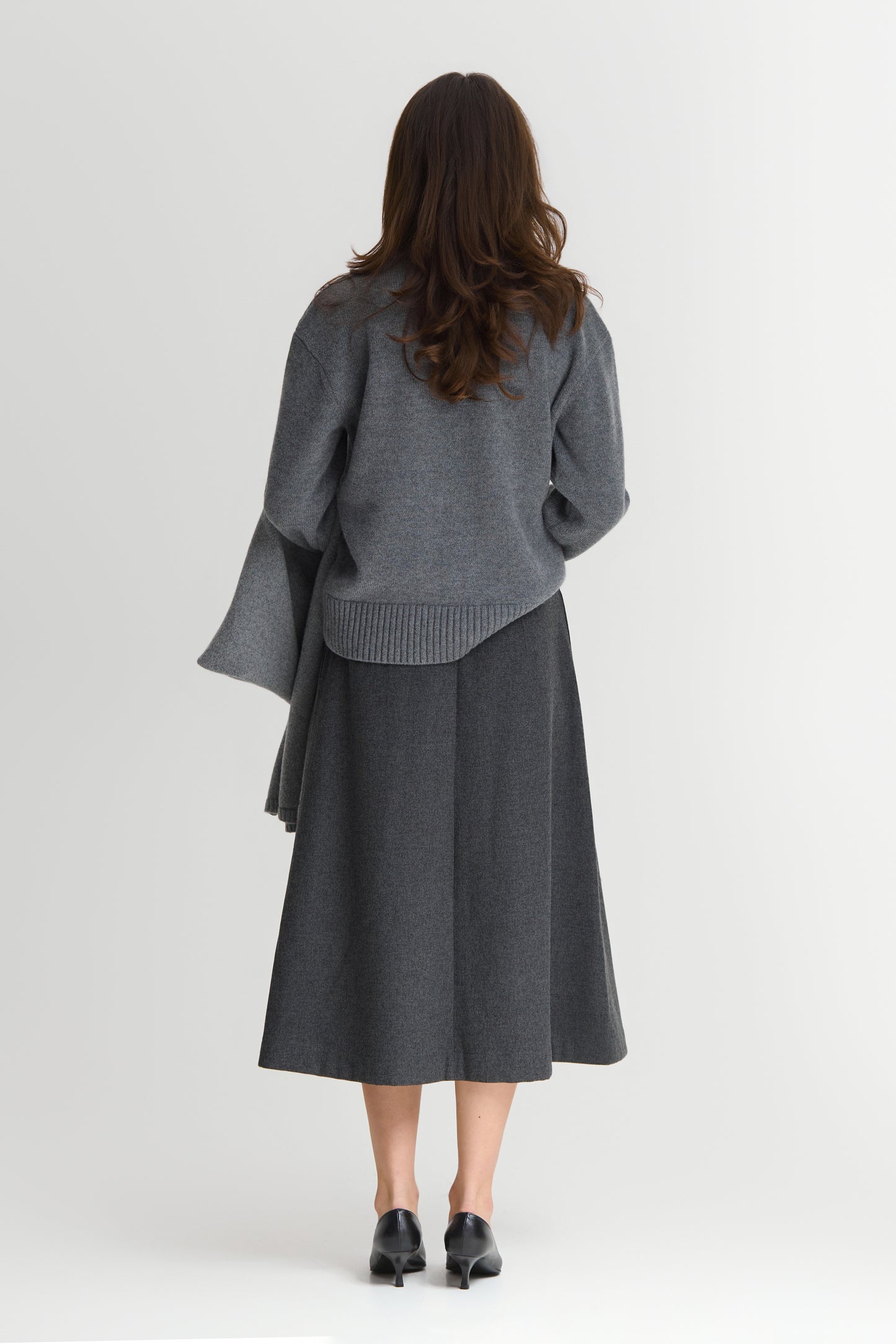Спідниця трапеція графітна
