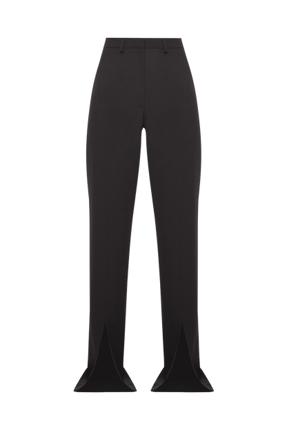 Black pants with slits
