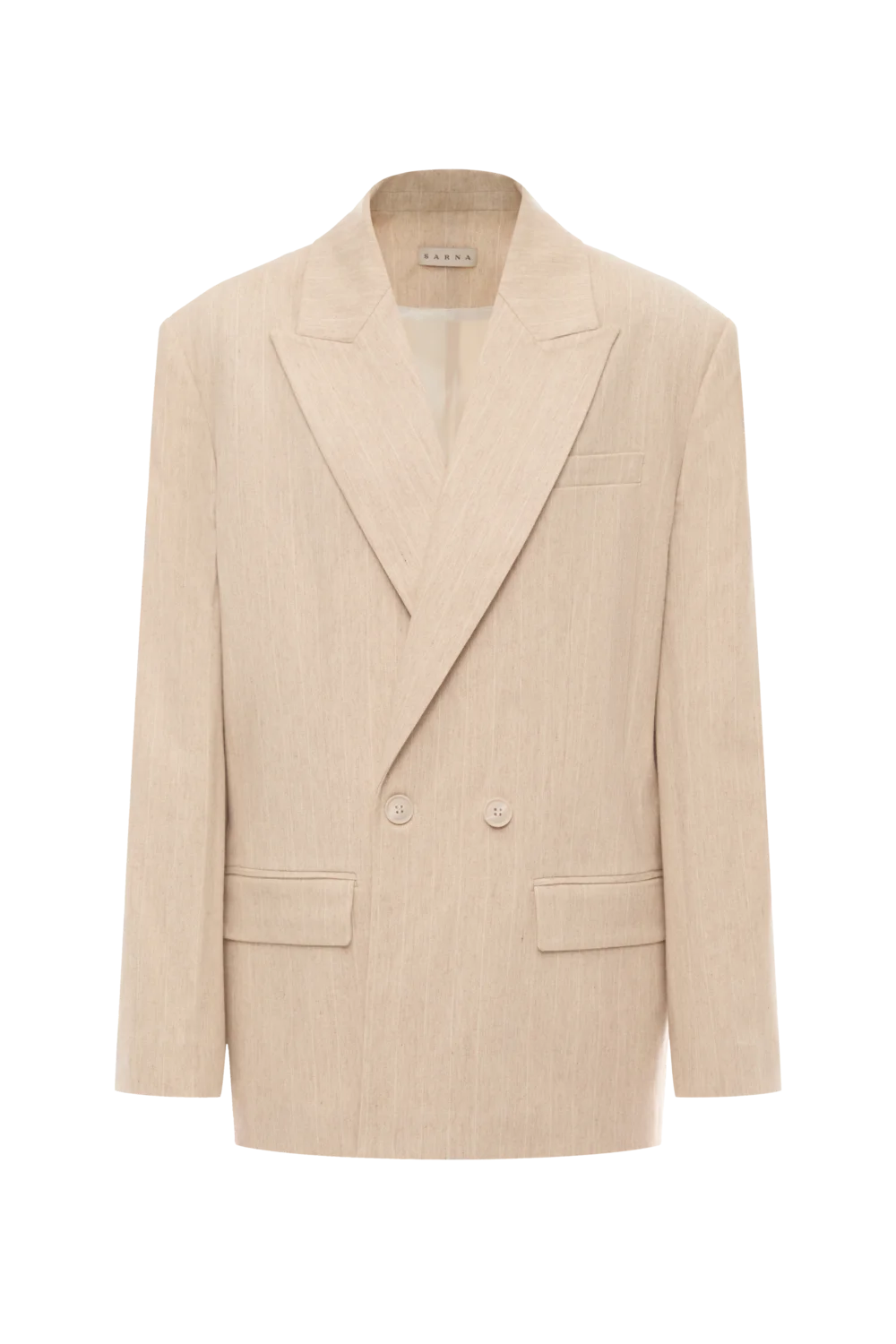 Beige Striped Linen Jacket