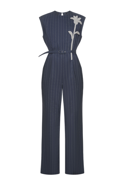 Blue Linen Dungaree