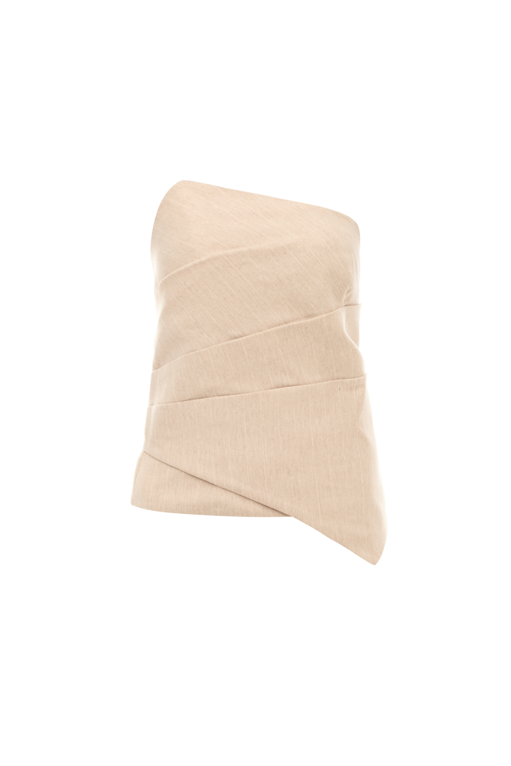 Beige Striped Linen Corset