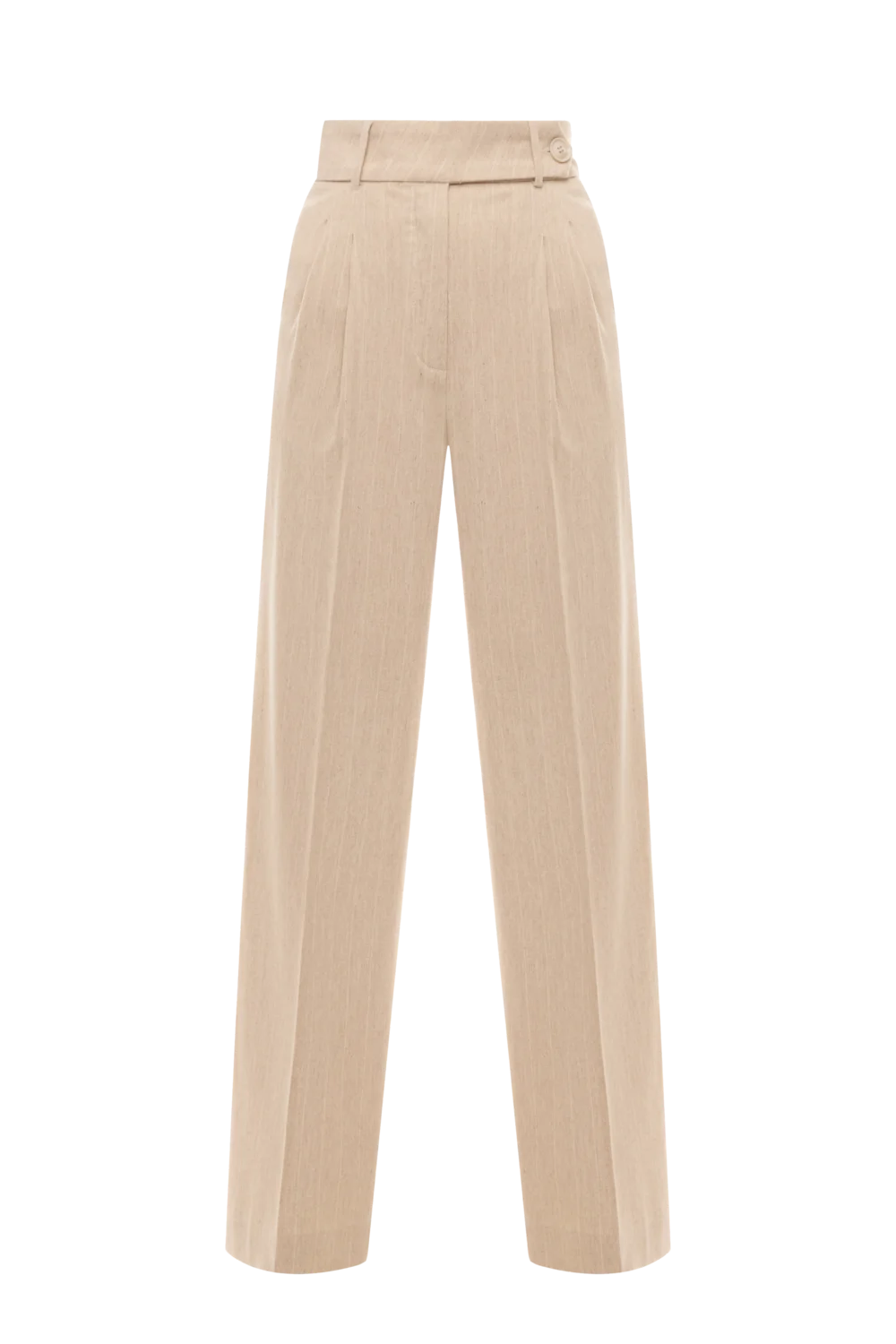 Брюки бежеві в білу смужку