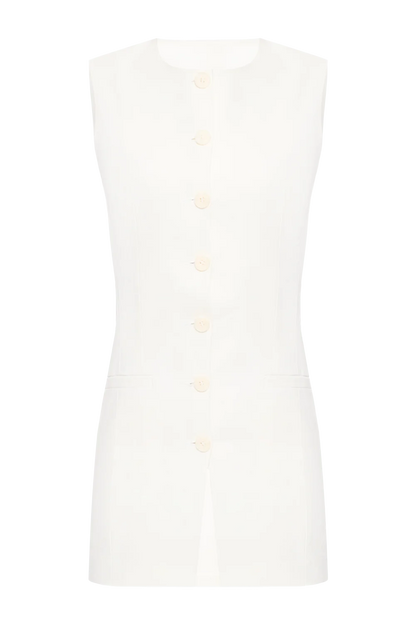 Приталена жилетка білого кольору