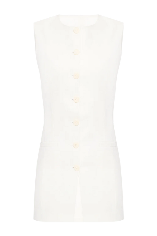 Приталена жилетка білого кольору