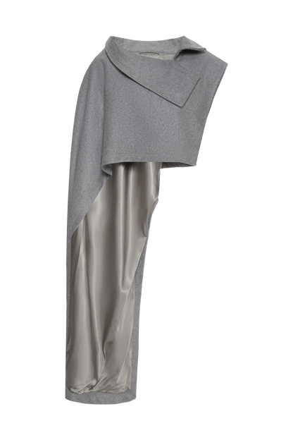 Louise grey fitted coat with cape
