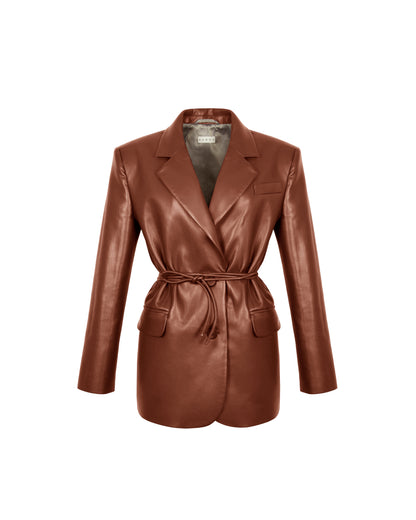 Eco-leather Jacket Brown