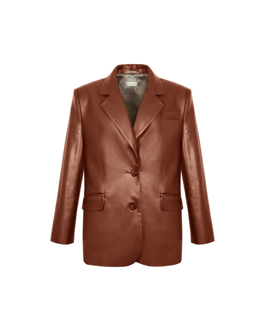 Eco-leather Jacket Brown