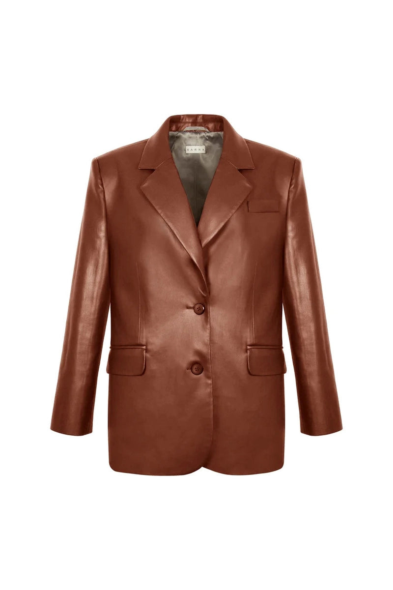 Жакет коричневий екошкіра