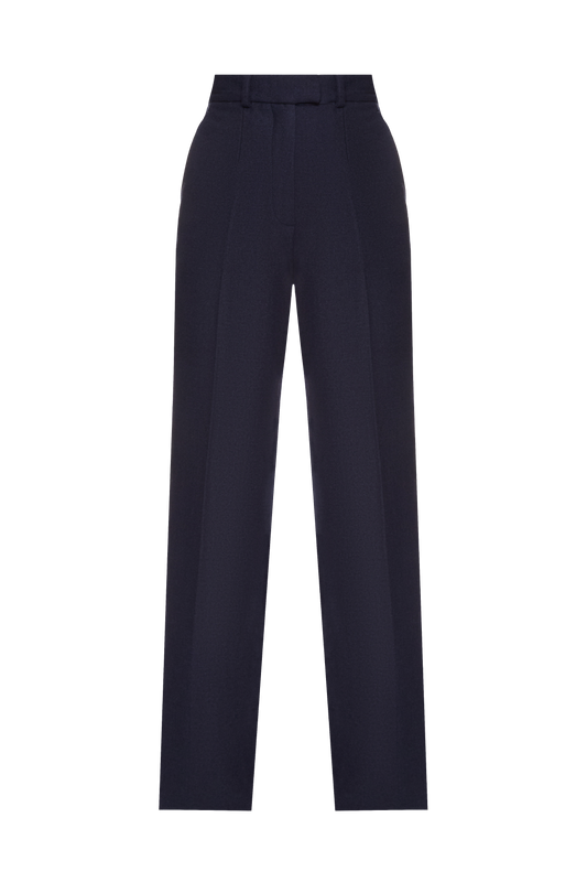 Брюки з вовни темно-сині