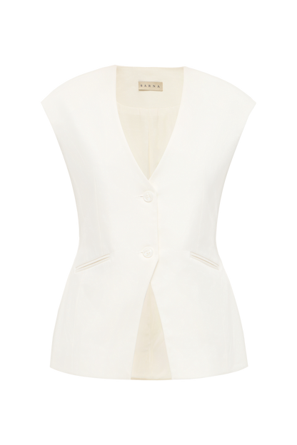Semi-Fitted Vest in Milk